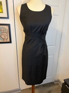 J. Crew Wool Classic Black Sleeveless Sheath Dress